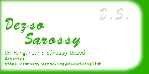 dezso sarossy business card